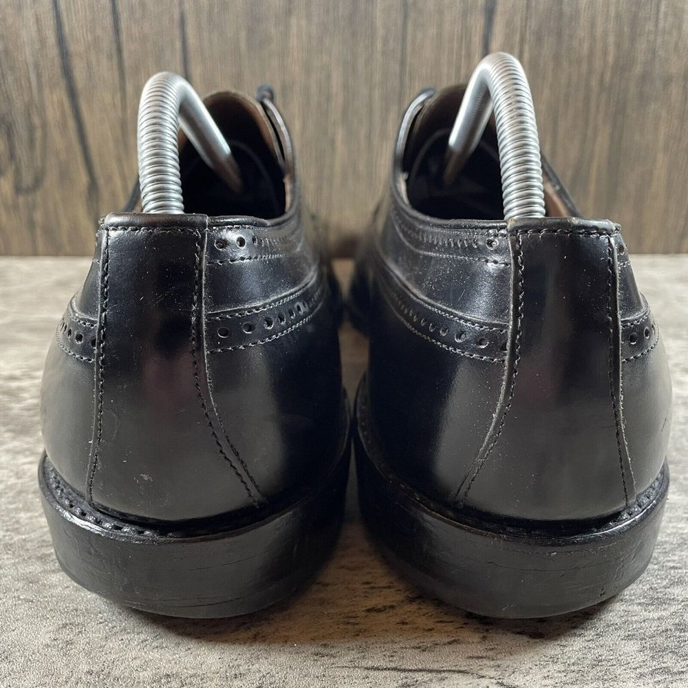ALLEN EDMONDS Richmond Shoes Black Leather Dress Wingtip Derbys Men’s Size 10.5 - Picture 6 of 10